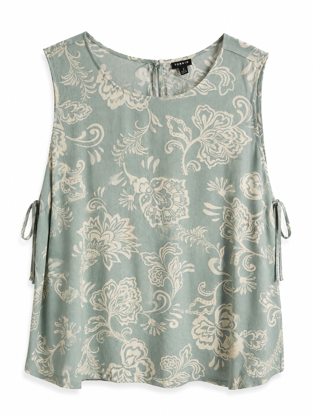 torrid Sage Green Floral Tie-detail Tank Sz 2X